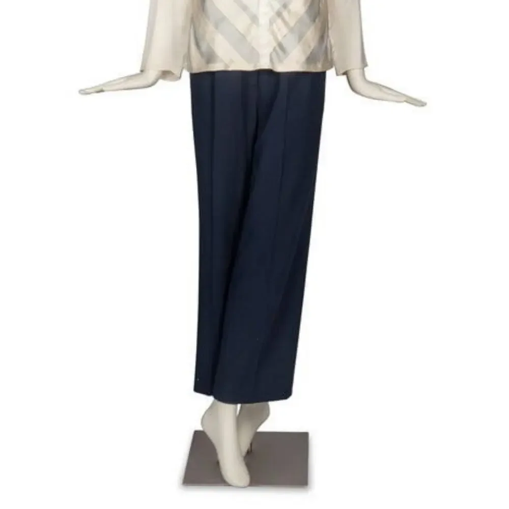 VTG CHANEL 1994 Wide Leg Wool Pants US 8 FR40 Karl Lagerfeld Silk Lined Trousers